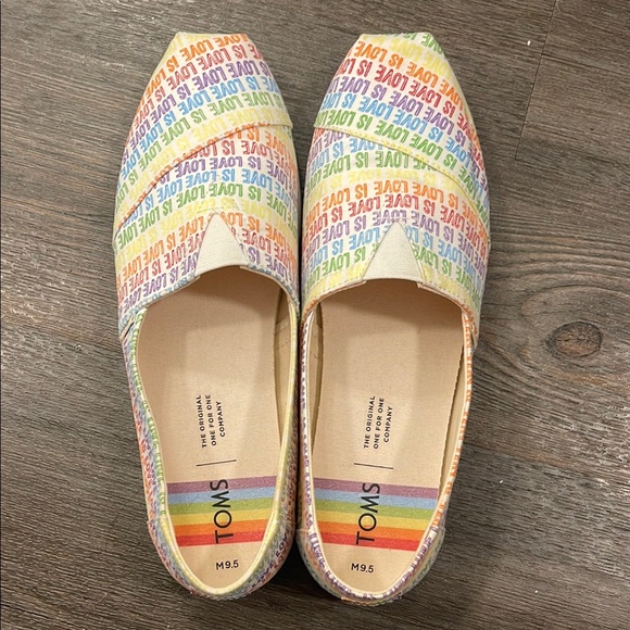 TOMS Love Is Love Classic Alpargata Slip Ons - Picture 2 of 7